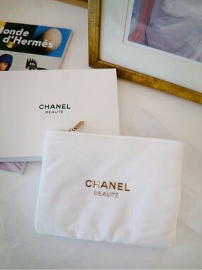 Chanel Velvet Zip Cosmetic Bag